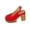 Red, variant on Summer Women Sandals Chunky Heel Peep Toe High Heels Sandals Summer Casual Leisure Dressy Daily Shoes Outerwear