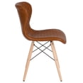 thumbnail image 2 of Flash Furniture Riverside Contemporary Upholstered Chair with Wooden Legs in Saddle Vinyl, 2 of 5