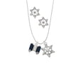 thumbnail image 2 of Delight Jewelry Silvertone Blue Torah Scroll Silver tone Snowflake Charm Necklace and Stud Earrings, 2 of 4