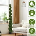 thumbnail image 2 of Noble House 7FT Artificial Spiral Topiary Trees, Faux Boxwood Plants with Black Pot for Patio Garden Decor, 2 of 8