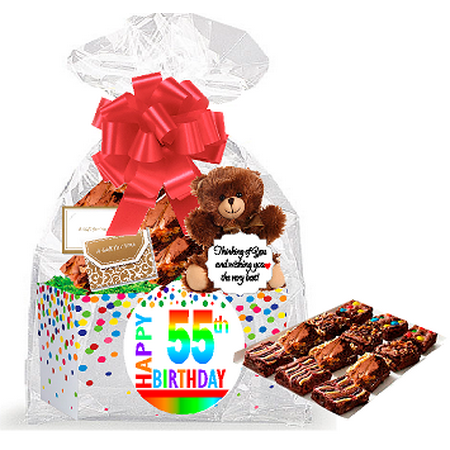 55th Birthday Anniversary Gourmet Food Gift Basket Chocolate Brownie Variety Pack Box Individually