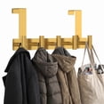 thumbnail image 5 of Over The Door Hook Stainless Steel No Drill Door Hanger Clothes Hook with Non Slip Pad for Bathroom Bedroom Closet,Gold, 5 of 11