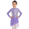thumbnail image 4 of DPOIS Girls Ballet Modern Lyrical Dress Dancewear Gym Leotard with High-Low Skirts, 4 of 6