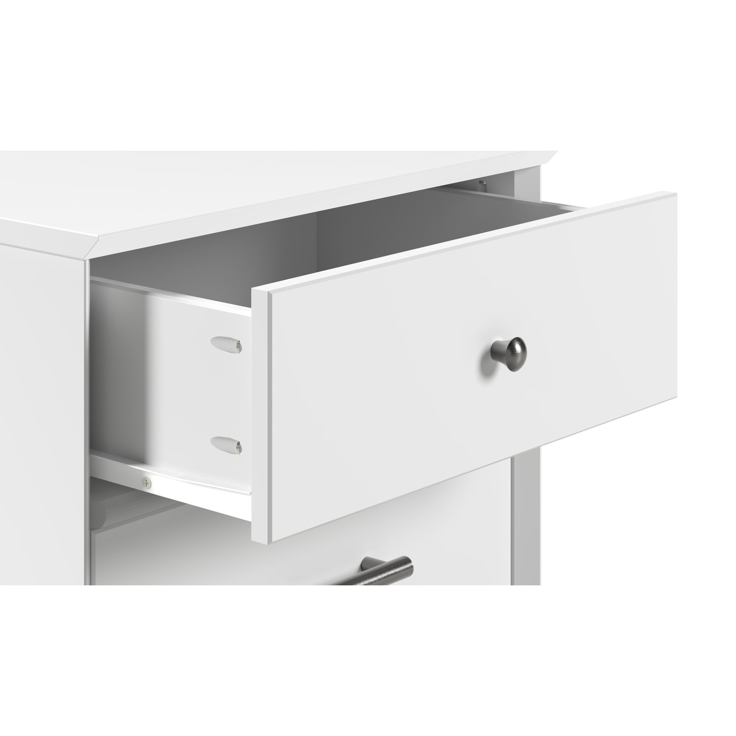 Camaflexi Mid Century 2 Drawer Night Stand Solid Wood, White
