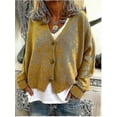 thumbnail image 2 of Womens Sweater Knitted Casual V-neck Solid Color Cardigan Sweater, 2 of 4