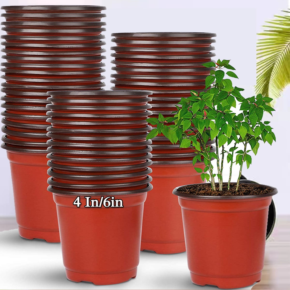 4" Plastic Plant Nursery Pots with Humidity Domes Seedling ,Flower