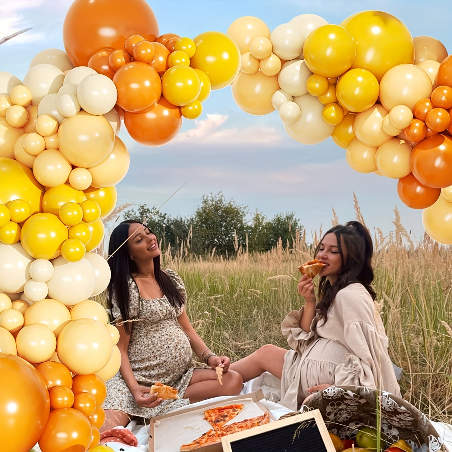 109pcs of retro sunshine balloon garland arch kit - orange and yellow latex balloons for birthdays, weddings, graduation ceremonies, bridal showers, carnivals,, Valentine's Day, Koningsdag