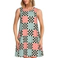 thumbnail image 1 of Disketp Colorful Checkered para Vestido sin Mangas para Mujeres, Vestidos de Verano para Mujeres, Casual y Holgado para la Playa, 1 of 7