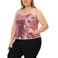 thumbnail image 4 of Unique Bargains Women's Plus Size Sequined Shining Camisole Club Party Sparkle Top 2X Pink, 4 of 6