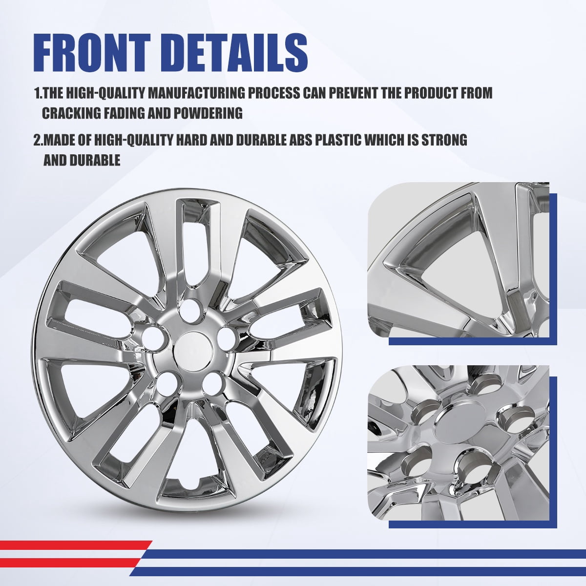 16" Set of 4 Hubcaps Wheel Rims Cover Fit for 2013-2018 Nissan Altima Sedan Compatible with Steel Wheels Snap on Installation(16-inch,Chrome)