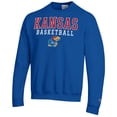 thumbnail image 2 of Men's Champion Royal Kansas Jayhawks Basketball Stack Pullover Crewneck Sweatshirt, 2 of 3