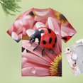thumbnail image 4 of Ladybug Floral Print(1)-3 T Shirts Basic T-Shirt Short Sleeve Ladies Tee Shirt Summer Graphic Clothing, 4 of 6