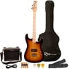 Rise by Sawtooth Right-Handed Sunburst Full Size Beginner's Electric Guitar with Amp, Picks, Cable, Strap, Pitch Pipe, Gig Bag Soft Case & Free Online Lessons