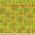 thumbnail image 2 of Ambesonne Botanical Fabric by the Yard Upholstery, Retro Style Garden, 1 Yard, Khaki Yellow, 2 of 5