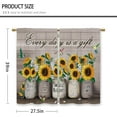 thumbnail image 2 of Farmhouse Sunflower Kitchen Curtains Rustic Flower Country Floral Small Short Cafe Window Curtains Vintage Brown Plank Wooden Bathroom Window Drapes Treatment Tier Curtains (27.5x39 Inch), 2 of 6