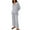 Grey, variant on DDAPJ pyju 2 Piece Fall Outfits for Women 2023 Trendy,Waffle Knit Pajama Sets Long Sleeve Side Slit Button Blouse and Wide Leg Pants Matching Lounge Set Loose Comfy Loungewear