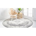 thumbnail image 4 of Rugs.com Brighella Collection Rug – 4 Ft Round Gray Medium Rug Perfect For Kitchens, Dining Rooms, 4 of 9