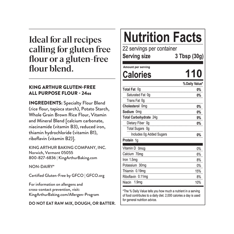 King Arthur Flour Ap Gf Flour King Arthur Flour Certified Gluten