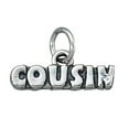 thumbnail image 1 of Sterling Silver 24" Unisex 1.5mm Box Chain COUSIN Word Pendant Necklace, 1 of 2