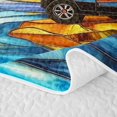 thumbnail image 5 of Catabedysis Stained Glass Camping Quilt King For Girls,Sunset Camper Print King Coverlet Set,Multicolor,3-Piece, 5 of 7