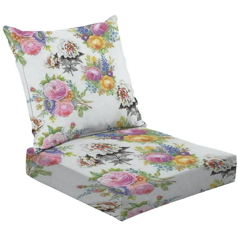 Pink floral chair cushions hotsell