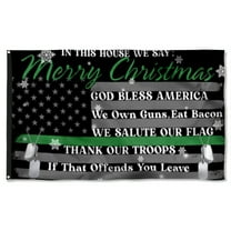 Cayyon In This House We Say Merry Christmas God Bless America Eagle Grommet Flag 3x5Feet Banner with 2 Brass Grommets