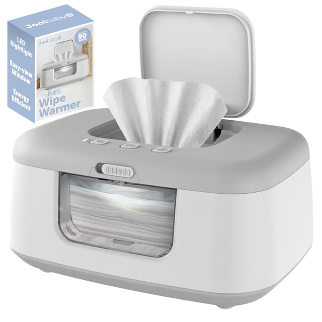 Calentador de toallitas para bebé Jool Baby TinyBums con luz LED, gris claro