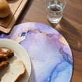 thumbnail image 3 of Purple Blue Marble Round 15 Inch Placemats Set of 4, Abstract Art Modern Ink Painting HeatResistant Non Slip Place Mats for Dining Table, Wipeable Braided Kitchen Table Mats for Housewarming, 3 of 9