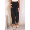 thumbnail image 4 of Pantalones Casuales de Cintura Alta y Pierna Recta para Mujer, Holgados y Cómodos, con Bolsillos Negro M, 4 of 6