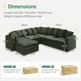 thumbnail image 3 of HONBAY Green Oversized Corner Modular Sectional with Under-Seat Storage, Movable Ottoman and Adjustable Arms in Plush Cloud Corduroy, 3 of 10