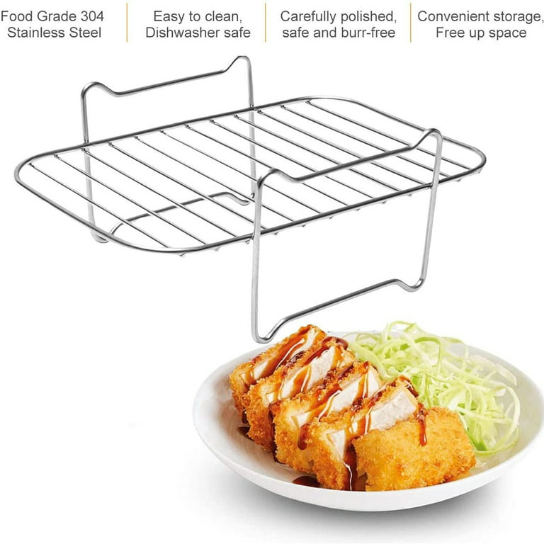 EIKS 2 Pack Steam Rack Cooling Stand for Steaming Food Air Fryer