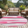 thumbnail image 4 of Round Rug 5Ft Washable Non-Slip, Pink Gray Stripes Circle Area Rugs for Living Room Bedroom, Watercolor Modern Abstract Minimalist Indoor Floor Mats Carpet Runner for Home Decor Aesthetic, 4 of 8