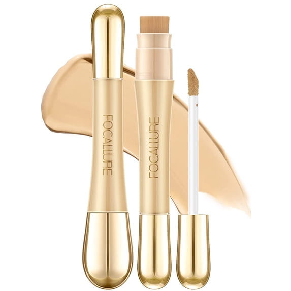 FOCALLURE High Coverage Matte Liquid Concealer,Long Lasting Waterproof Contour Concealer With Built-in Brush