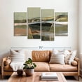 thumbnail image 2 of Elephant Stock Refracted Horizon I Wall Art - Horizontal Multi Panel Canvas - Living Room Wall Decor - Abstract Multi Panel - Orange And Green Decor By Jennifer Goldberger - 68" x 42", 2 of 8