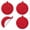Red, variant on Round Quilted Pot Holders Set, Heat Resistant Cotton Hot Pads with Hanging Loops for Kitchen Cooking Baking, 4 Pack