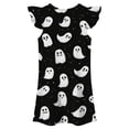 thumbnail image 5 of XEGLSBU Girls Dresses Halloween Flutter Sleeve Nightgown Summer Casual Cartoon Digital Print Dress Black Size 4-5 Years, 5 of 5