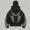 thumbnail image 4 of Dwelliawo Mens Balaclava Hoodie with Mask Warm Face Y2k Double Layered Hoodies with Eye Mask Fashion Zip Up Hip Hop Jackets Gray L, 4 of 5