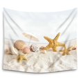 thumbnail image 1 of EREHome Beach And Starfish Shell On Sand Home Decor Wall Hanging Tapestry Wall Art Tapestry 51x60 Inches, 1 of 3