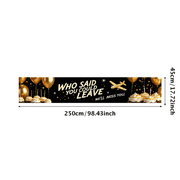 LUUFILx Black Gold Themed Farewell Party Banner with Airplane Star Elements Background Decors for Departure Parties Goodbye Events Photography Props Decorations
