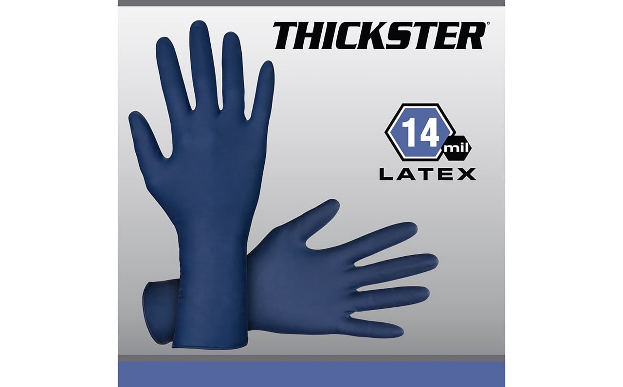 SAS Safety Thickster 6605-20 Powder-Free Latex Exam Gloves, 14 Mil, 12" Extended Cuff, XX-Large, 50/Box, 10 box/case
