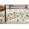 thumbnail image 6 of Well Woven Gigi Jax Modern Kids Shag Geometric Ivory Blue Thick 5'3" x 7'3" Area Rug, 6 of 7