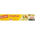 thumbnail image 2 of Glad Cling Wrap Clear Plastic Wrap, 200 Sq Ft (Pack Of 3), 2 of 4