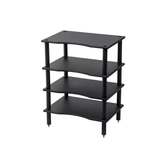 Monoprice Monolith 4 Tier/Shelf Audio Stand - Black | Open Air Storage, Modular Design, Sturdy, Compatible With Bose, Polk, Sony, Yamaha, Pioneer and others