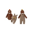 thumbnail image 4 of Cjfdfy Newborn Baby Boy Thanksgiving Outfits My First Thanksgiving Turkey Embroidery Ribbed Knit Long Sleeve Rompers Letter Overalls Hat 3 Pieces Set Toddlers Turkey Overalls Fall Winter Outfits, 4 of 9