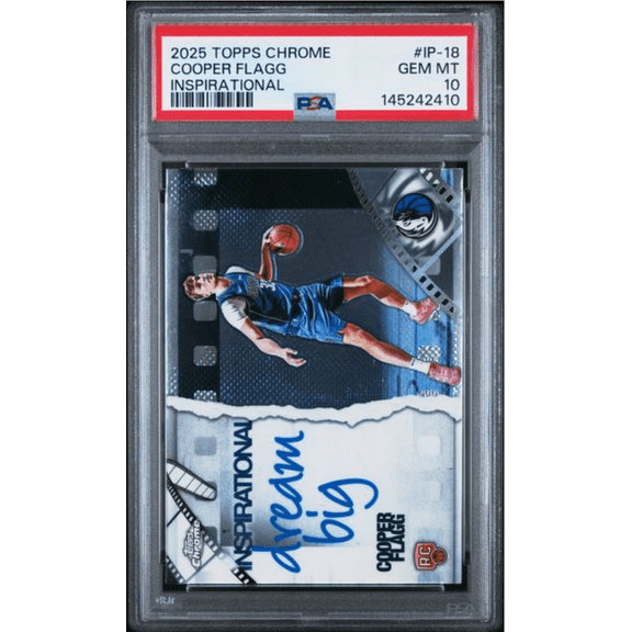 Graded 2025 Topps Chrome Cooper Flagg #IP18 Inspirational Rookie RC Basketball Card PSA 10 Gem Mint