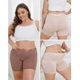 thumbnail image 3 of INNERSY Plus Size Womens Boxer Briefs Modal 5" Boxers High-Waisted Soft Underwear 2 Pack(5XL,Brown Pink), 3 of 8
