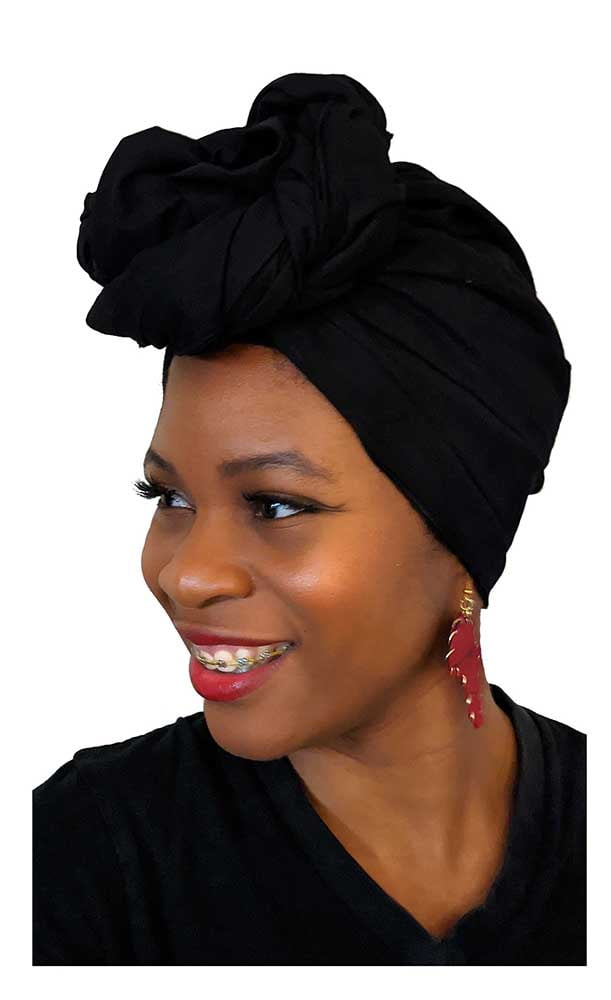 black cotton head scarf