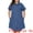 Blue, variant on DARING DIVA Plus Size Denim Short Sleeve Button Down Dress 1X Light Blue