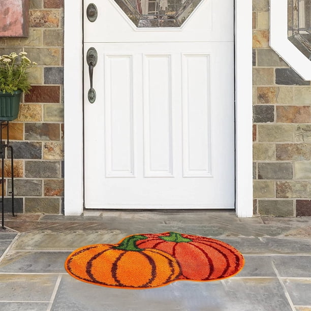 Uuiauoio Fall Halloween Bathroom Rugs, Thanksgiving Bath Mat, Bathroom Rug Non Slip Washable, Absorbent Bath Mats Quick Dry Shower Rug, Fall Decorations for Home