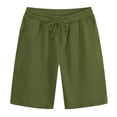 thumbnail image 3 of Sakmal Shorts Men Board Knee Length Bermuda with Pockets Beach Green 9 Inch Solid Mens Shorts S, 3 of 4